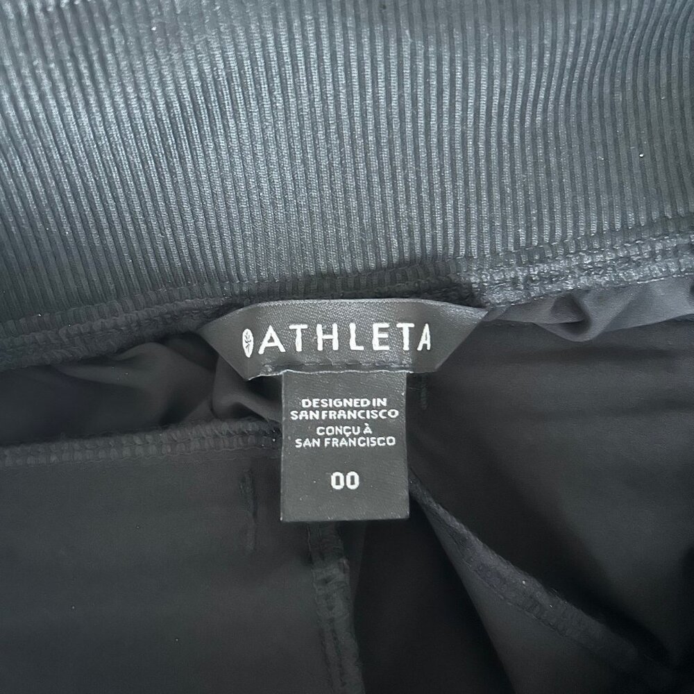 Athleta Brooklyn Ankle Pants Women 00 Black Rib Panel Stretch Travel - Picture 7 of 12